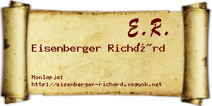 Eisenberger Richárd névjegykártya